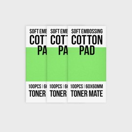 아모레베이직 소프트 엠보싱 원형 화장솜 100매 x 3개 Amore Basic Soft Embossed Round Cotton Pads 100 Sheets x 3 Packs