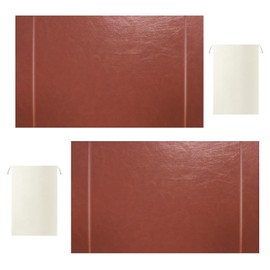 LECEHIVO 2 Pcs Leather Desk Pad Protector with Side Rails Mat 30" x 18" Leather Desk Blotter Canvas Packaging,Christmas Gift for Dad Husband for Office and Home Desktop Writing Board (Brown)