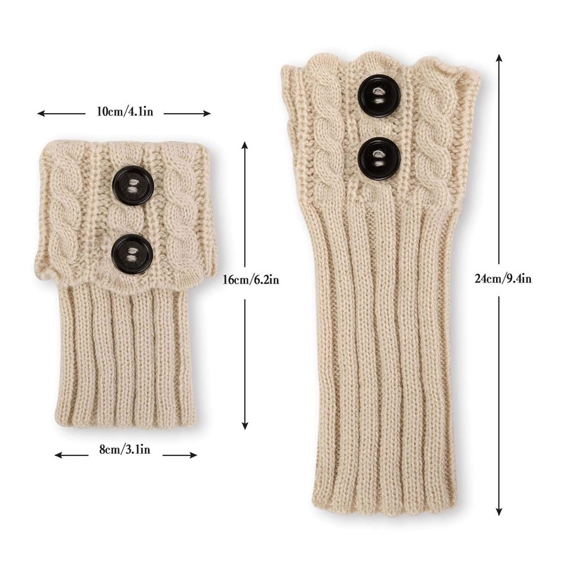 PHOGARY 4 Pairs Winter Warm Boot Cuffs for Women, Crochet
