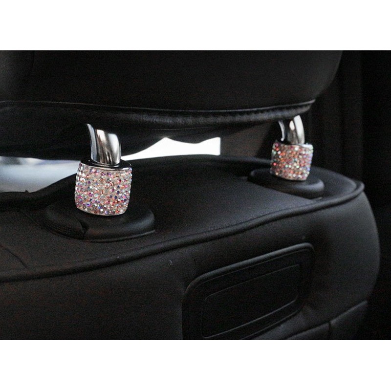 4 Pcs Car Headrest Headrest Collars Rings Personality Bling Rhinestone