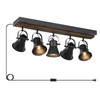 KEESFU 5-Light Plug in Track Lighting Kit,Black Semi Flush Mount