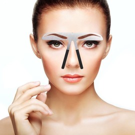 Modelos de cejas Plantilla de bricolaje, Stainess Ceja de acero Regla de medición Tatuaje Microblading Maquillaje permanente Herramienta de posicionamiento de oro Ratio(1)