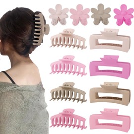 12 Piezas Pinzas Pelo Mujer, PláStico Coloridas Hair Claw Clips, Antideslizantes Pinzas Para El Pelo, Garra Grande Clips para Mujeres, Adecuado para Lavarse La Cara, Bañarse, Viajar, Fiestas