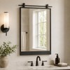 Black Farmhouse Bathroom Mirror - 16" x 24" Wall Mounted