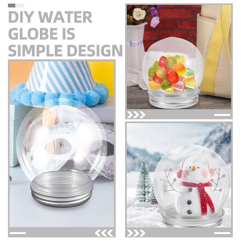 MAGICLULU 6pcs DIY Snow Globe Water Globe Clear Plastic Snow