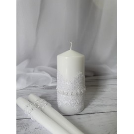 Magik Life Unity Candle Set for Wedding - Wedding Unity Set for Reception and Ceremony - Candle Sets - 6 Inch Pillar and 2 * 10 Inch Tapers