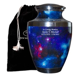 Cosmic Galaxy Universe Cremation Urns for Human Ashes Large and Keepsake Urn for Cremation, Funeral, Burial or Columbarium (Large, with Personalization)