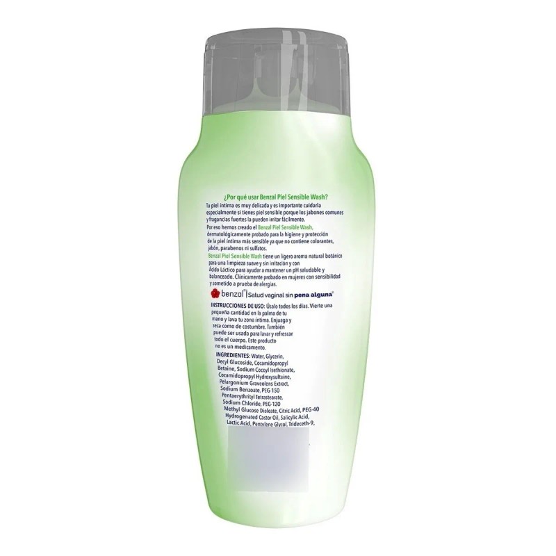 Jabón Íntimo Líquido Benzal Wash Piel Sensible 355 ml –