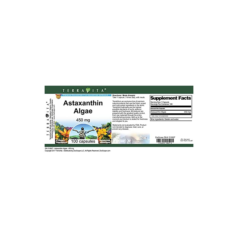 Astaxanthin Algae - 450 mg (100 Capsules, ZIN: 519027)