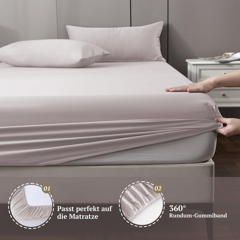 SOULFUL Satin Fitted Sheet 140 x 200 cm Cotton, 100%