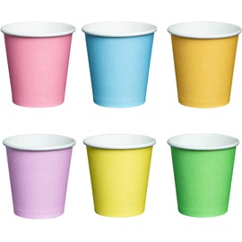 [300 Count] 3 oz. Small Paper Cups, Disposable Mini Bathroom Mouthwash Cups - Assorted Colors