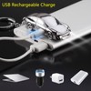 Electric Lighter, Mute USB Rechargeable Lighter with Keychain, Protable Windproof