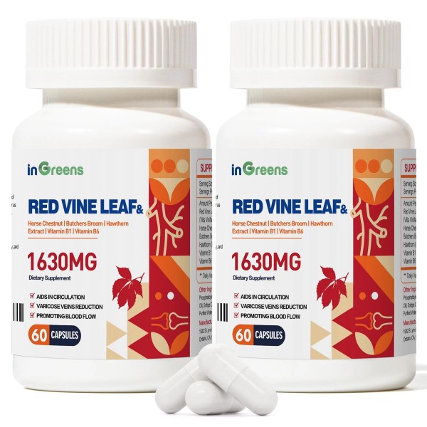 inGreens 1630mg Red Vine Leaf Extract with Horse Chestnut Butcher’s