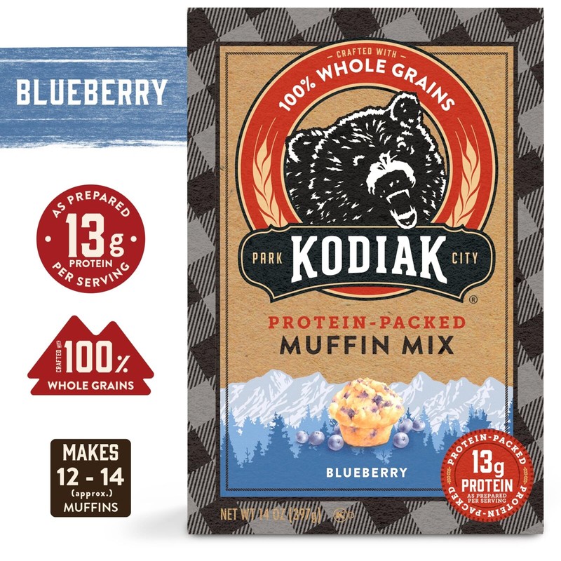 Kodiak Cakes Blueberry Muffin Mix Pack of 6 Protein 14