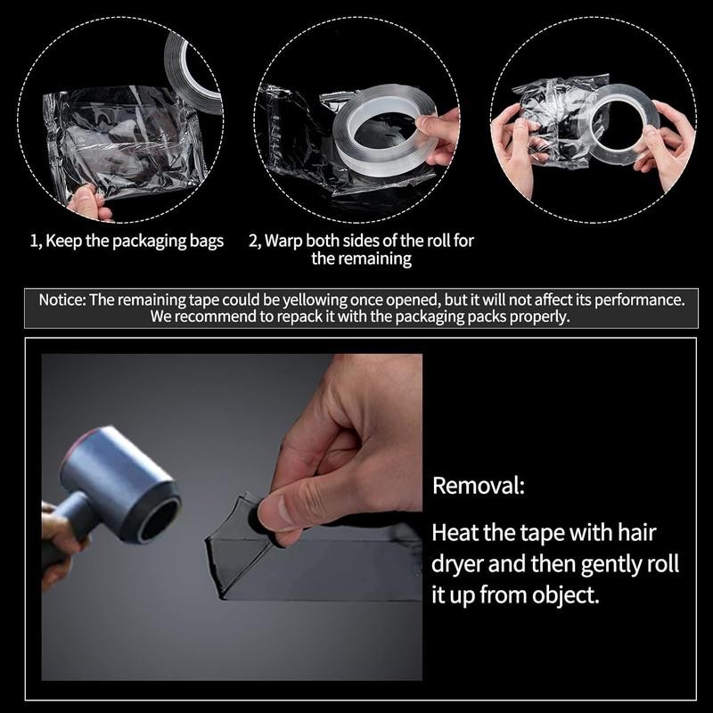 Double-Sided Tape (10FT) Mounting Tape, Multipurpose Removable Adhesive Foam Tape,