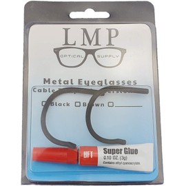 LMP Optical Rubber Cable Temple Conversion Kit for Metal Eyeglasses and Sunglasses Frames Includes Glue, Sandpaper & Instructions (Gunmetal)