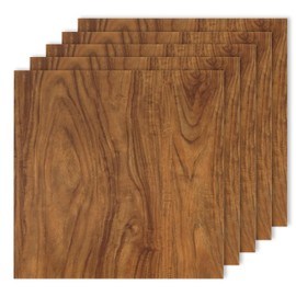 MSUP 12 Sheets Peel and Stick Backsplash Tiles, 11.8"x11.8" Wooden Patterned Stick on Wall Tiles, Self Adhesive Tile Sticker, Waterproof Wall Decals for Kitchen Bathroom Laundry Room