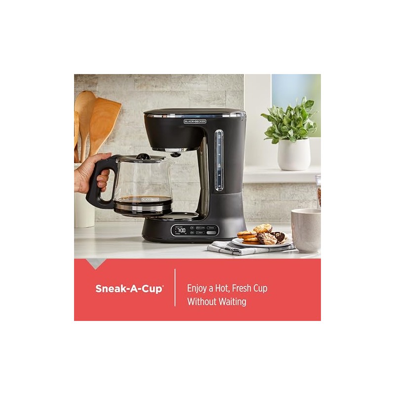 BLACK+DECKER Split Brew 12-Cup Digital Coffee Maker, CM0122, Iced or