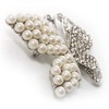 Unique Faux Pearl Crystal Butterfly Brooch