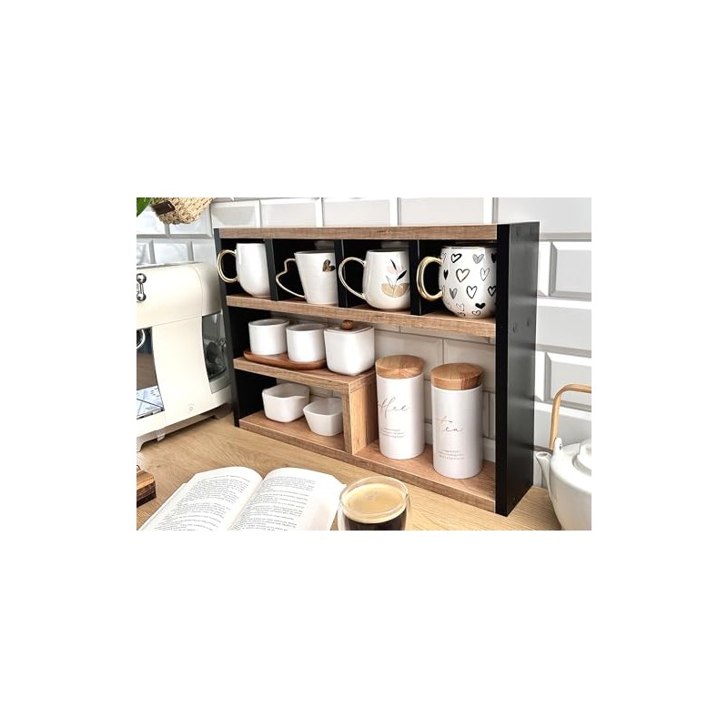 Spice Rack for Kitchen - Stand for Spices & Cups