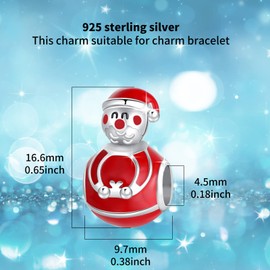 Symretie 925 Sterling Silver Charms Pendant for Bracelets and Necklaces - Travel Family Heart Bead Charms Jewellery Gifts, Sterling Silver, Zirconia, pearl