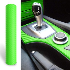 Silence Shopping Carbon Fiber Vinyl Wrap for Cars - DIY Wrap Sheet Roll Film Sticker Decal Adhesive - Green (4FT x 1FT)
