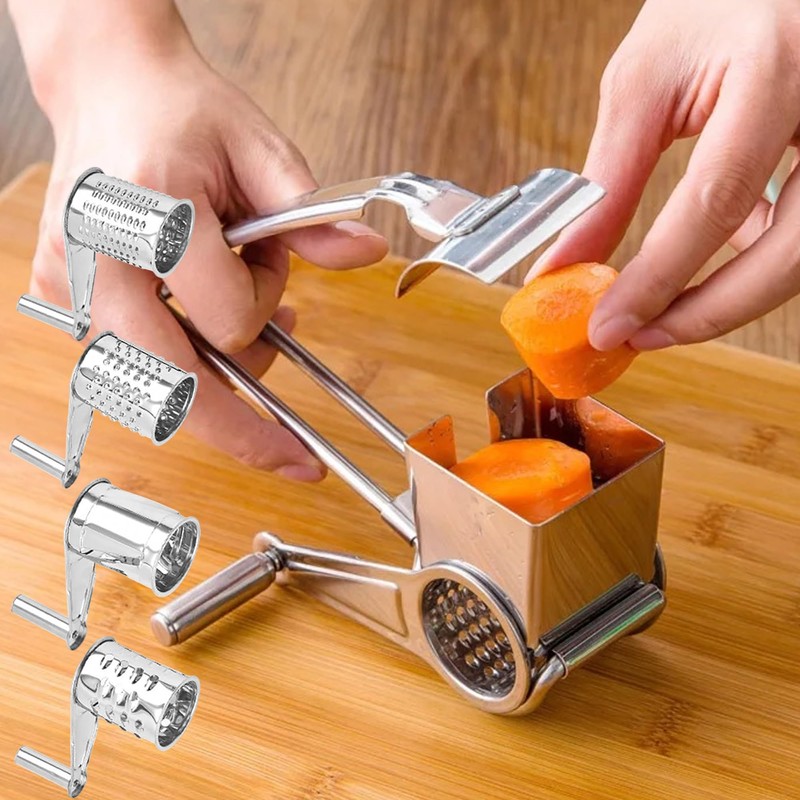 SUQ 4 in 1 Cheese Grater, Stainless Steel, Compact Cheese