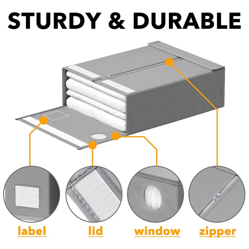 SpaceAid 5 Pack Bed Sheet Organizers and Storage, Foldable Sheet
