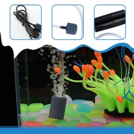 NHQZ 2 Stück Aquarium Sauerstoffpumpe,Aquarium Luftpumpe Mini USB,Sauerstoffpumpe Aquarium Oxygen Pumpe Aquarium, Zubehör Fisch Tank Belüfter,Mehrfaches Geräuschunterdrückungsdesign,Geschenke