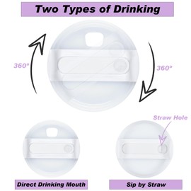 Muwnrol 2 Pack Replacement Lids for 14 Oz Tumbler with Handle, Compatible for 14 Oz Cups, BPA-Free Lid (White)