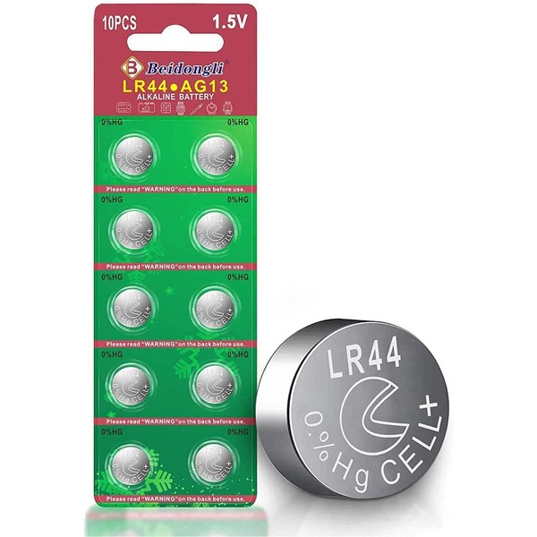 Beidongli LR44 Batteries AG13 357 high Capacity 1.5V Button Coin Cell 10 Count Battery