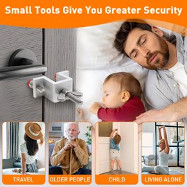 Portable Door Lock Dual Nut Adjustment, Thickened Body Hotel Door Locks for Travelers Security, Home Door Safety Locks from Inside for Additional Privacy, Perfect for Traveling Apartment College