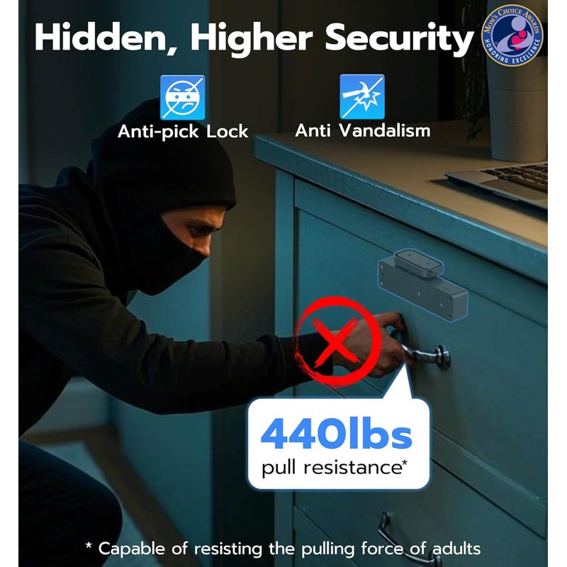 Anweller Baby Proofing Smart Cabinet Locks, Child Proof Hidden Drawer