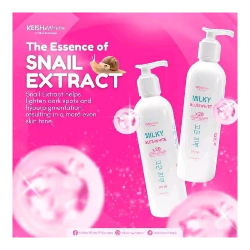 KEISHA White Skin Naturals Milky GlutaWhite x20 Body Lotion with