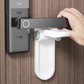 Cispree Door Lock for Kids, 2 Pack Door Handle Lock No Drilling Temporary Lever Stopper for Bedroom, Toddler and Pets, Safe to Stick on Kitchen, Bathroom or Indoor