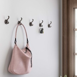 Franklin Brass (1-Pack) Coat and Hat Wall Hooks Double Hooks for Mounted Hanging Venetian Bronze Wall Mount Hanger Backpack, Purse, Bag, Towel Organization Decorative Wall Hooks B42307J-VBR-C