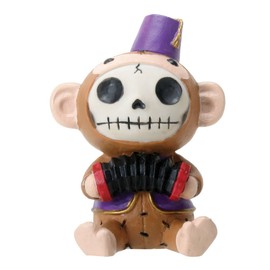SUMMIT COLLECTION Furrybones Fez Munky Signature Skeleton in Monkey Costume Wearing Fez Hat and Vest with Accordion