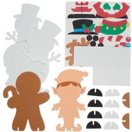 Baker Ross FX379 Christmas Photo Frame Kits - Pack of 5, Xmas Decoration Crafts for Kids, Foam Craft Kit