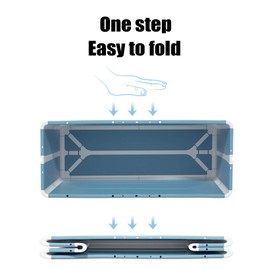 Portable Foldable Bathtub 53In Freestanding Bathtub with Lid & Drain-pipe, Blue Thickened Plastic Collapsible Soaking Bath Tub for Adults, Bearing Capacity 92.48lbs (with Lid)