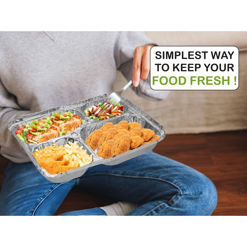 M1SS (Pack of 120) Square Aluminium Foil Trays Food Container