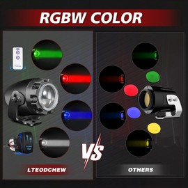LTEODCHEDW RGBW LED Whipless Whip Lights Kit with Switch&Remote, IP68 Waterproof Chase Light, 2Pcs Aluminum Spotlights for UTV, Truck, SxS, Can-Am X3, Polaris RZR/Ranger
