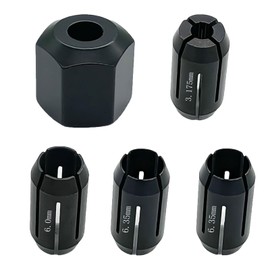 CN1 389244-00 389243-00 Collet and Nut Kit Replace for DeWalt DC550 DC551 DW660 Palm Router RotoZip spiral saw tools and Drywall routers(5packs)
