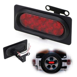 iJDMTOY Rear Spare Tire Mount LED Brake/Tail Light Kit Compatible With 2007-2017 Jeep Wrangler JK, Brilliant Red