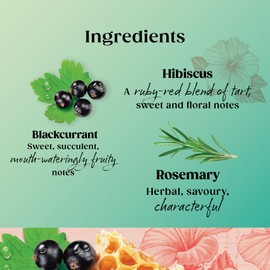 Twinings Superblends Heartea Tea - Blackcurrant & Rosemary Herbal Tea Infusion with Honey, Hibiscus & Vitamin B1 (Thiamin) - 20 x Biodegradable Tea Bags