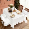 YPDY 1 Pack White Ruffle Tablecloth 60" x 102"