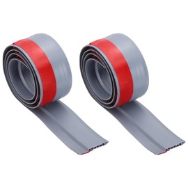PATIKIL Door Draft Stopper, 2 Pack 3.3FT Silicone Under Door Strips Weather Stripping Seal Strong Adhesive Noise Stopper Cold Air Blocker, Gray (2 Inch Wide)