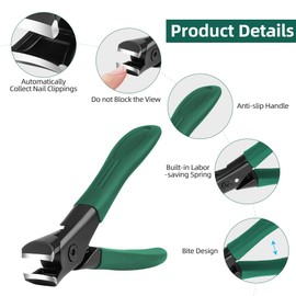 LOPHE Nail Clippers for Thick Nails, Large Nail Clippers, Sharp Nail Clippers, Premium Steel Nail Scissors with Collection Container for Women, Men and Seniors for Toenails and Fingernails (Rubber