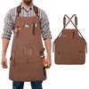 Rtcimoic Multi-Functional Men's Tool Apron, Multi-Pocket Canvas Apron, Welding, Carpenter,