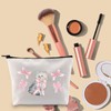 BLUPARK Funny Coquette Cat Makeup Bag Cute Painted Pink Ribbons