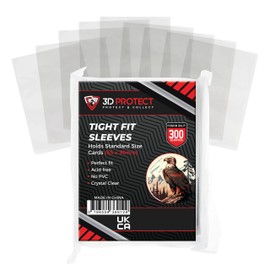 3D-Protect Standard Card Sleeves 300Pcs Set – Ultra-Thick, Compatible with Various Trading and Sports Cards – No Acid, No PVC, Transparent Design
